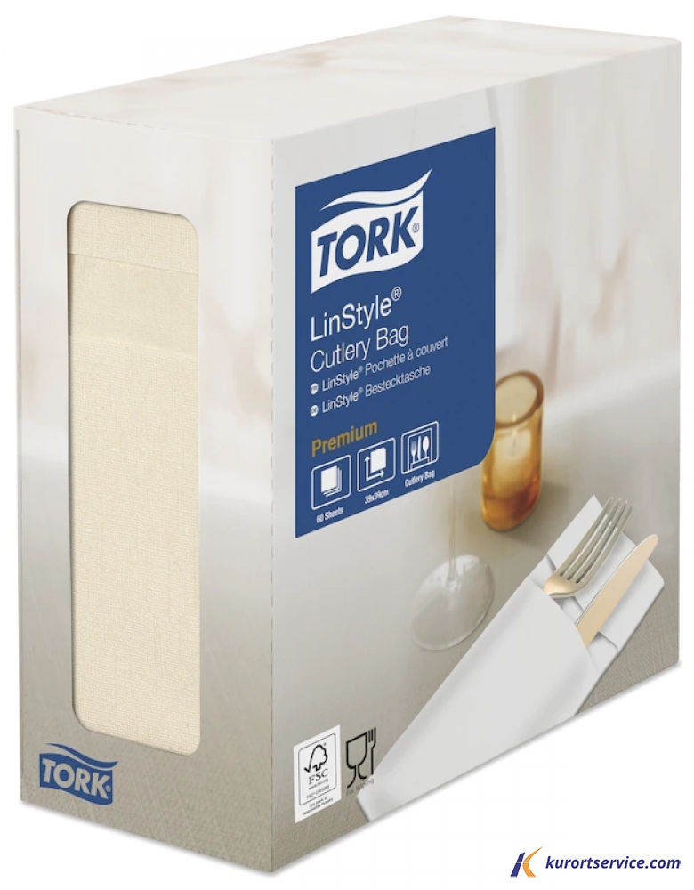 Tork LinStyle® конверты для столовых приборов кремовые  6 шт/кор