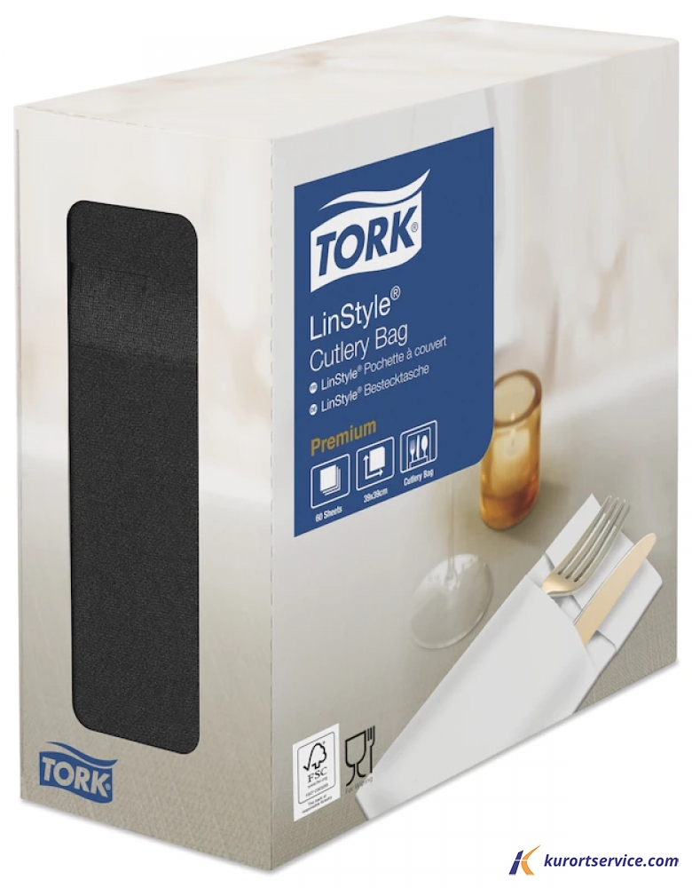Tork LinStyle® Конверты для столовых приборов черные 6 шт/кор