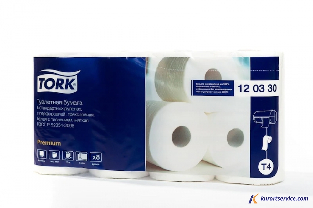 Tork туалетная бумага в стандартных рулонах ультрамягкая  8рул/сп./12сп./ко