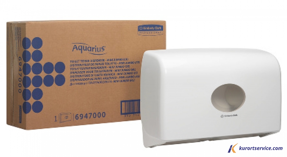 Диспенсер для туалетной бумаги в больших рулонах Aquarius белый на 2 рулона