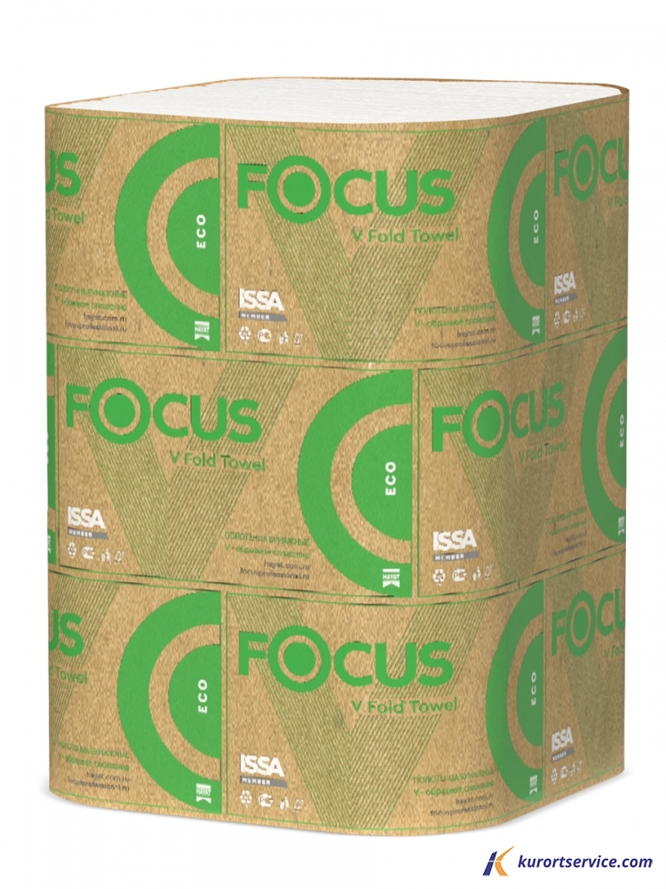 Полотенца листовые FOCUS ECO (V) сложения 1 слой 23х23, 250л, 15 шт в кор. 