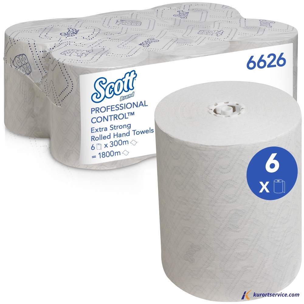 Бумажные полотенца в рулонах Scott Control Extra Strong белые, 1 слой