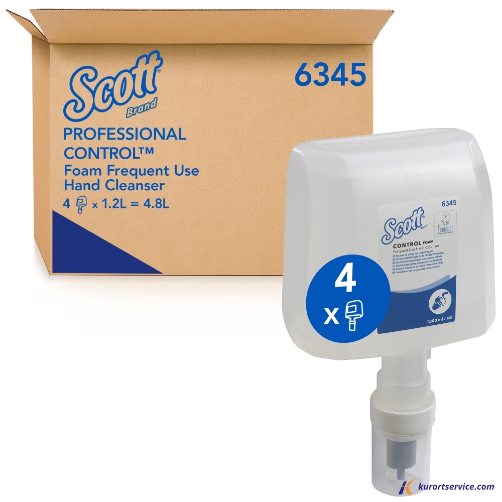 Жидкое мыло пенное в кассетах Scott Control прозрачное, 1,2 литра, 4 шт/к