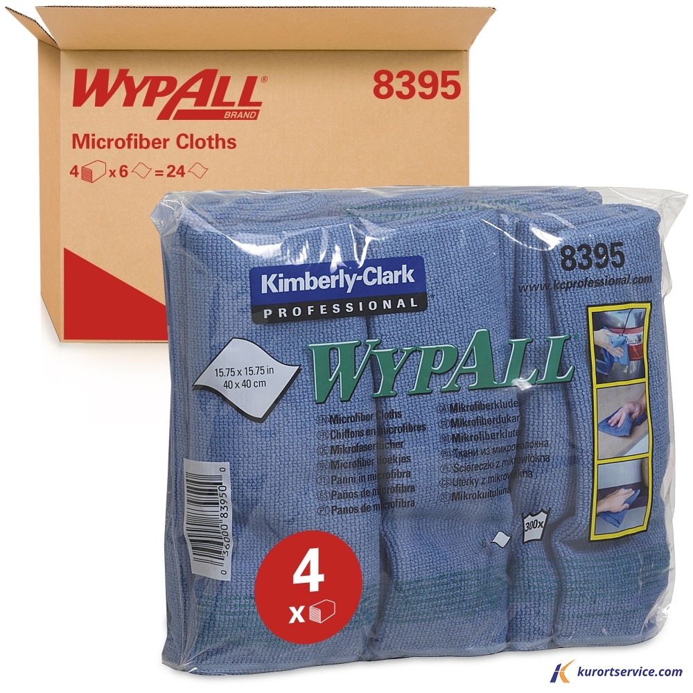 Микрофибра в пачках WypAll Microfibre Cloth синий, 40*40, 6 листов в пачке