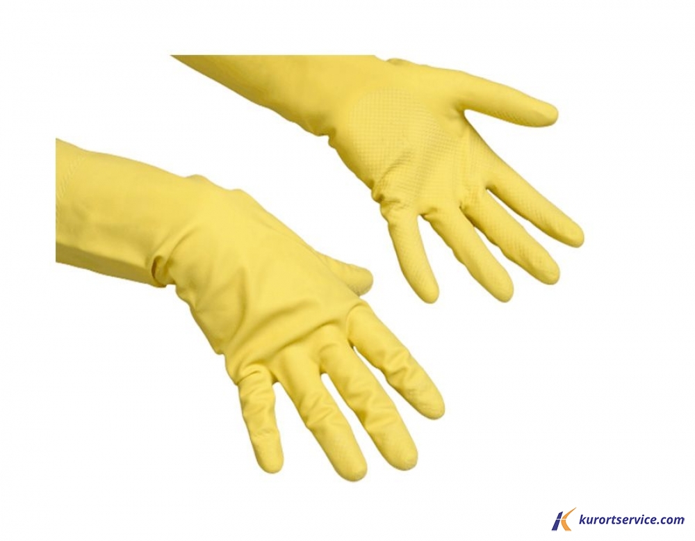 Vileda Professional Перчатки латексные многоцелевые S (желтый) 100758