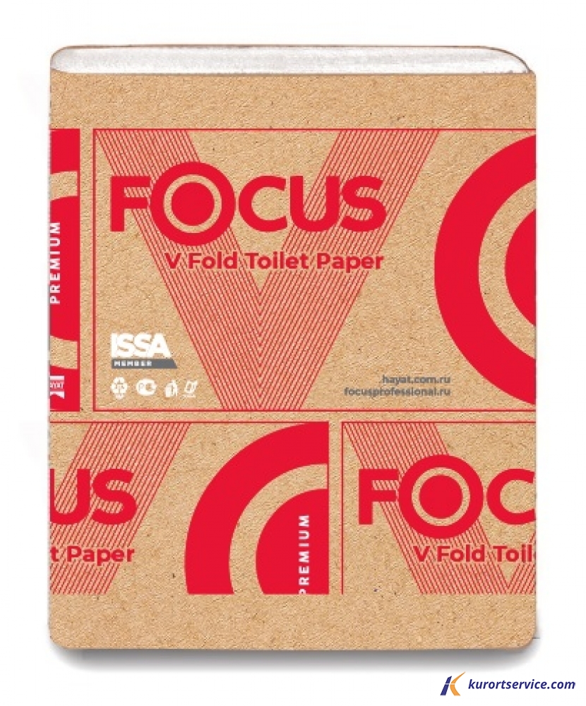 Focus Туалетная бумага листовая Premium V сложения 2сл 250л 5049979