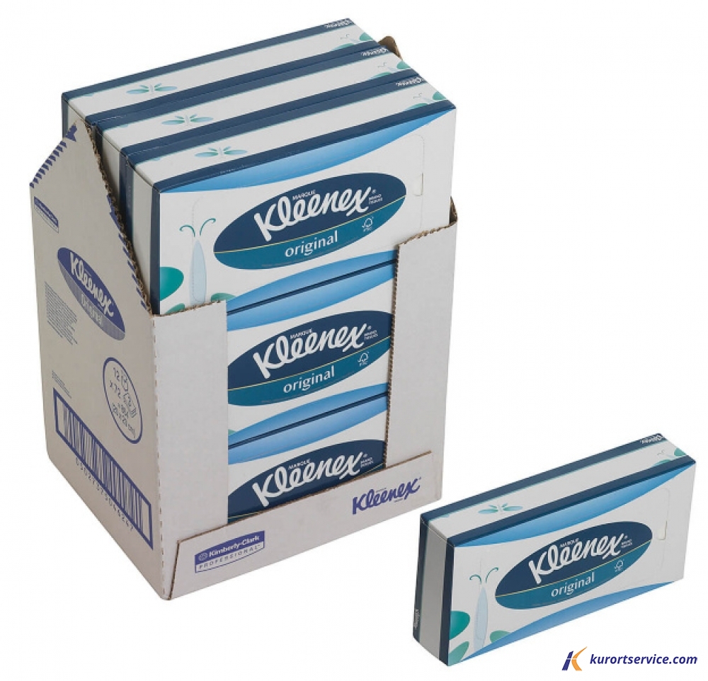 KIMBERLY CLARK Салфетки косметические для лица Kleenex 3 слоя, 72 листов, 2