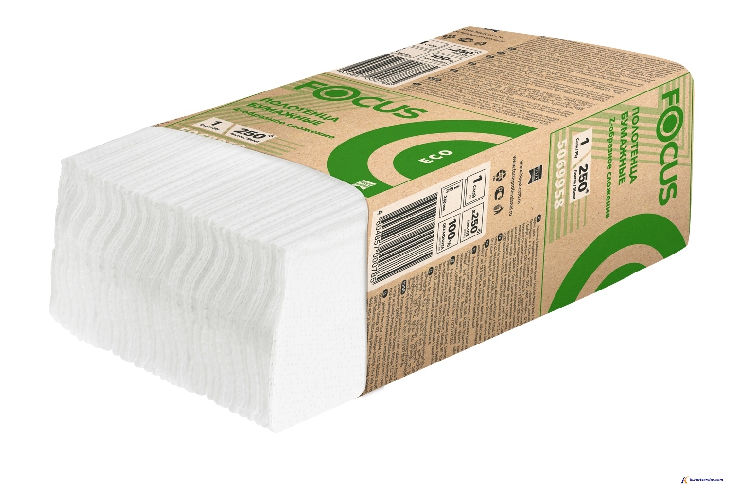 FOCUS Бумажные полотенца Eco Z сложение 1сл 250л 5069958 купить в интернет-магазине Курорт Сервис