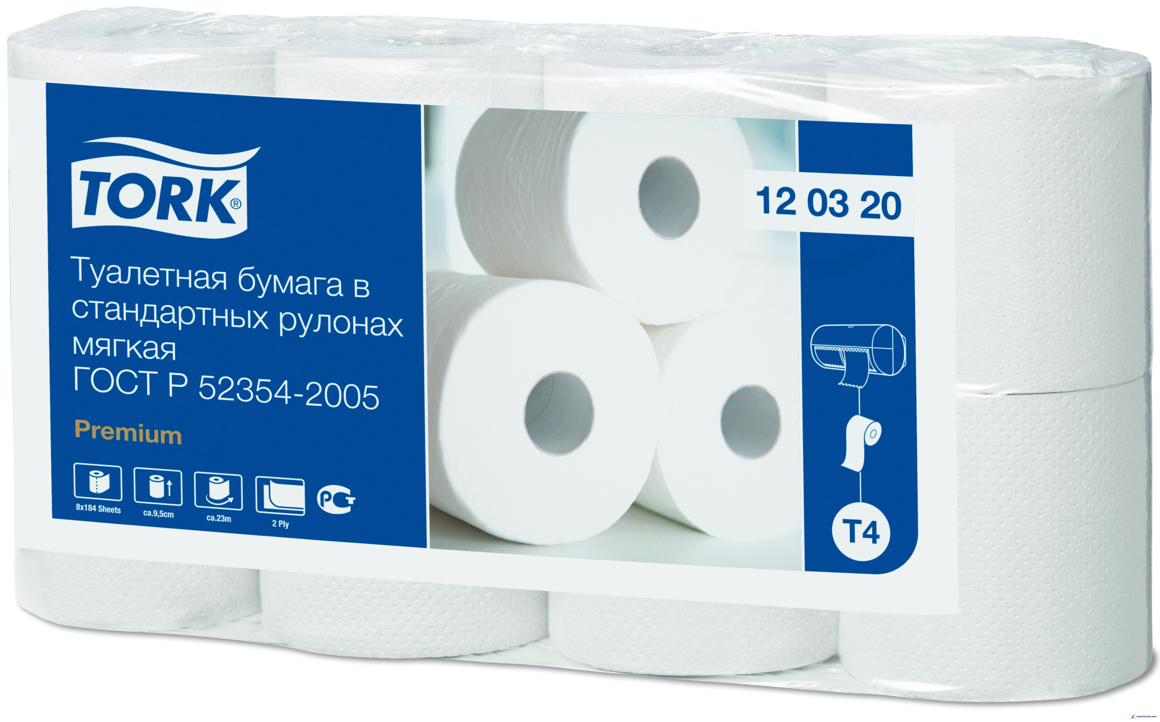 Tork Туалетная бумага в стандартных рулонах мягкая 2сл 23м 120320 T4 купить в интернет-магазине Курорт Сервис
