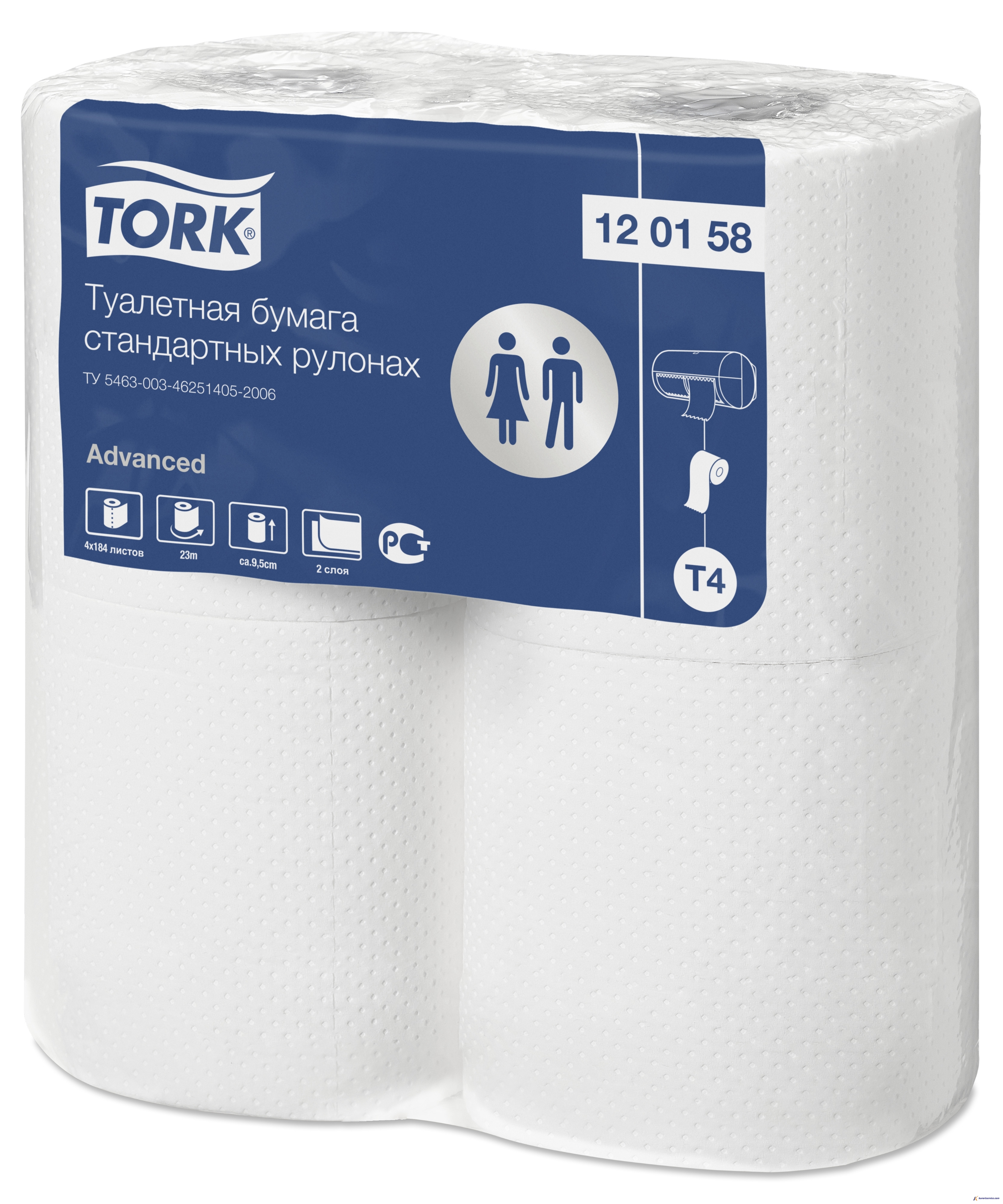 Tork Туалетная бумага в стандартных рулонах 2сл 23м T4 120158 купить в интернет-магазине Курорт Сервис