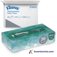 KIMBERLY CLARK Салфетки косметические для лица Kleenex, 2 слоя, 100 л, 21*2 купить в интернет-магазине Курорт Сервис