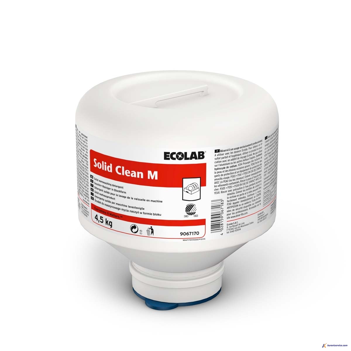 Ecolab Solid Clean M твердое моющее средство для посудомоечных машин 4,5кг купить в интернет-магазине Курорт Сервис