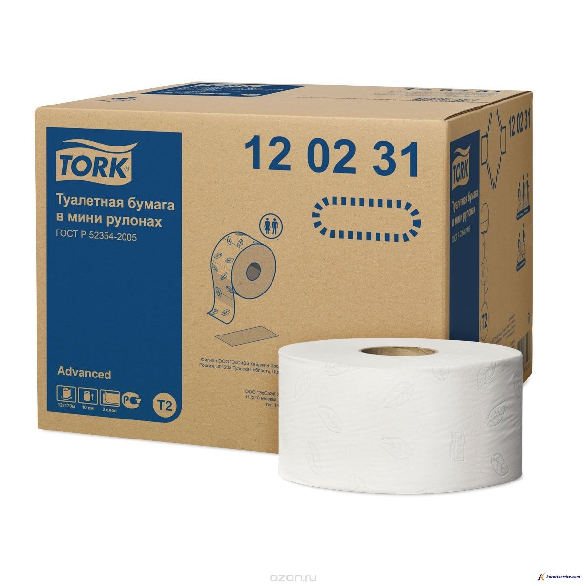 Tork Туалетная бумага в мини-рулонах 2сл 170м 120231 T2 купить в интернет-магазине Курорт Сервис