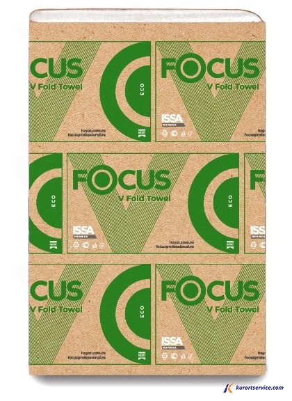 Focus бумажные полотенца Eco V сложения 1 слой 23х20.5, 200 листов 5049975 купить в интернет-магазине Курорт Сервис