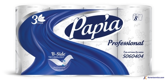 Туалетная бумага Papia Professional 3сл 16,8 м 8рул 5060404 купить в интернет-магазине Курорт Сервис