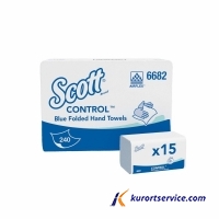 Бумажные полотенца в пачках Scott Control голубые 1 слой,240 листов, 15 пач купить в интернет-магазине Курорт Сервис
