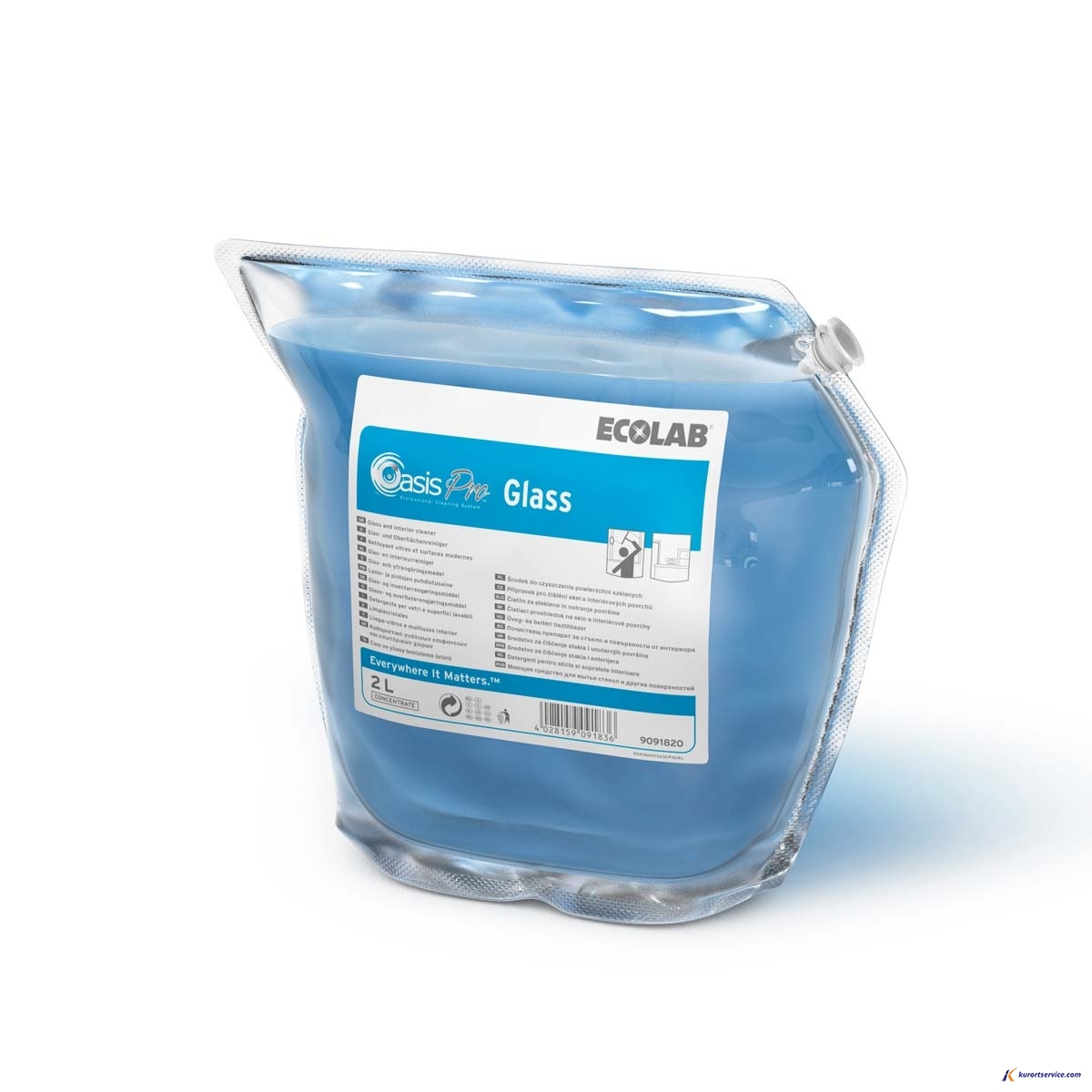 Ecolab Oasis Pro GLASS моющее ср-во для всех водоустойчивых поверхностей 2л купить в интернет-магазине Курорт Сервис