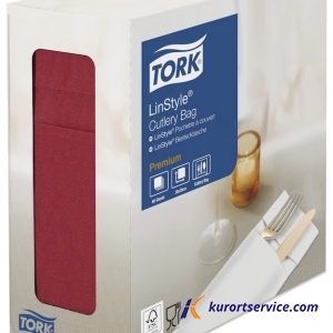 Tork LinStyle® Конверты для столовых приборов бургунди 6 шт/кор