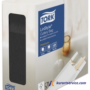 Tork LinStyle® Конверты для столовых приборов черные 6 шт/кор