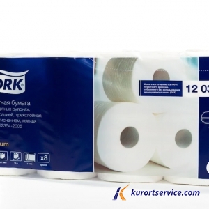 Tork туалетная бумага в стандартных рулонах ультрамягкая  8рул/сп./12сп./ко