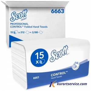 Бумажные полотенца в пачках Scott Performance белые 1 слой, 212 листов,