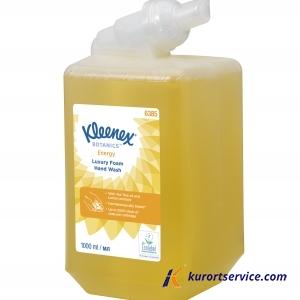 Жидкое мыло пенное для рук в кассетах Kleenex Energy Luxury, 1 литр, желтое