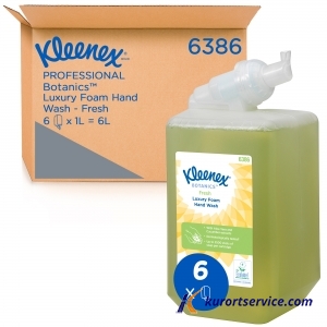 Жидкое мыло пенное ддля рук в кассетах Kleenex Fresh Luxury, зеленое, 1 лит