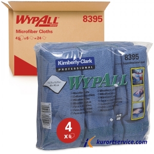 Микрофибра в пачках WypAll Microfibre Cloth синий, 40*40, 6 листов в пачке