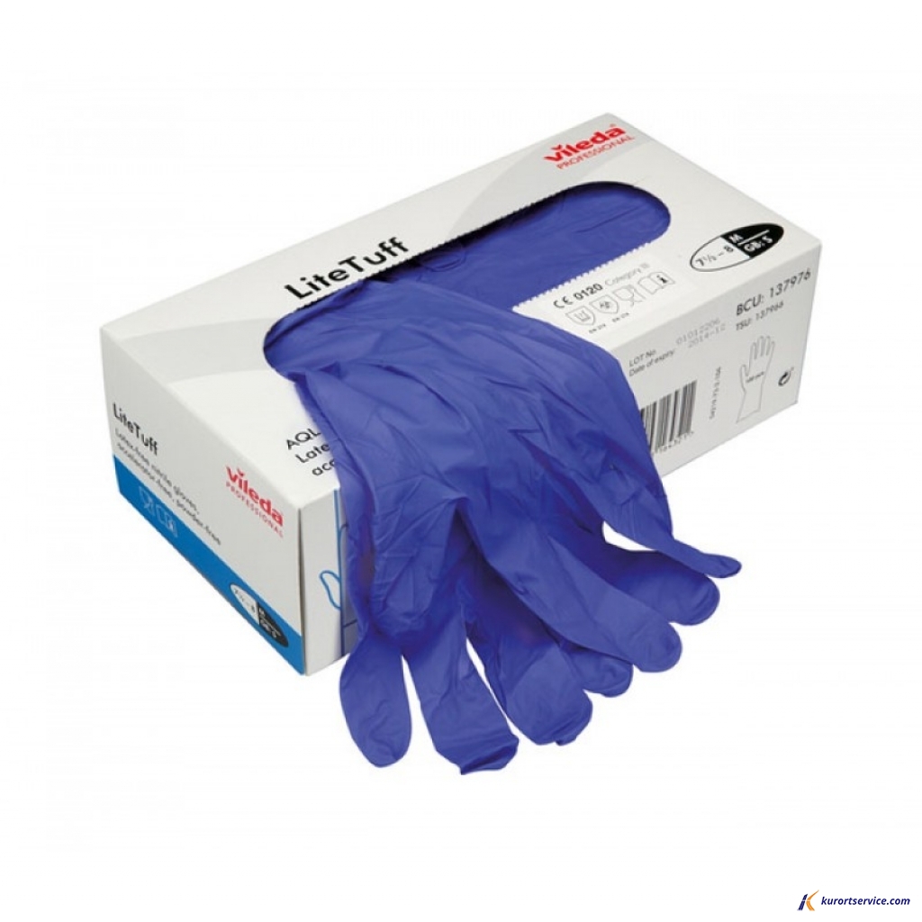 Vileda Professional Перчатки нитриловые ЛайтТафф XL(пурпурный/синий) 137978