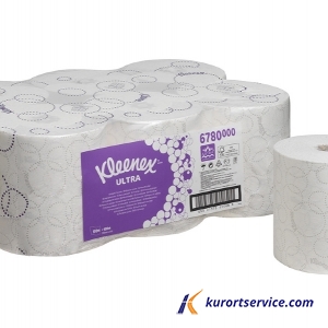 Бумажные полотенца в рулонах Kleenex Ultra белые 2 слоя,150м,  6 рул/кор
