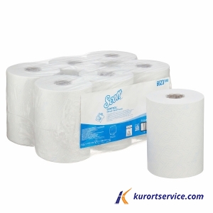 Бумажные полотенца в рулонах Scott Control Slimroll белые, 1 слой, 165 м, 6
