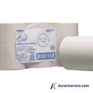 Бумажные полотенца в рулонах Scott Slimroll белые 1 слой, 165 м, 6 рул/кор