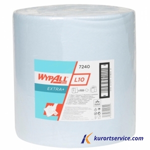 Протирочный материал в рулонах WypAll L10 Extra+ однослойный голубой 1 рул 