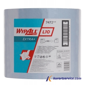 Протирочный материал WypAll L10 Extra+ в рулонах однослойный голубой, 380 м